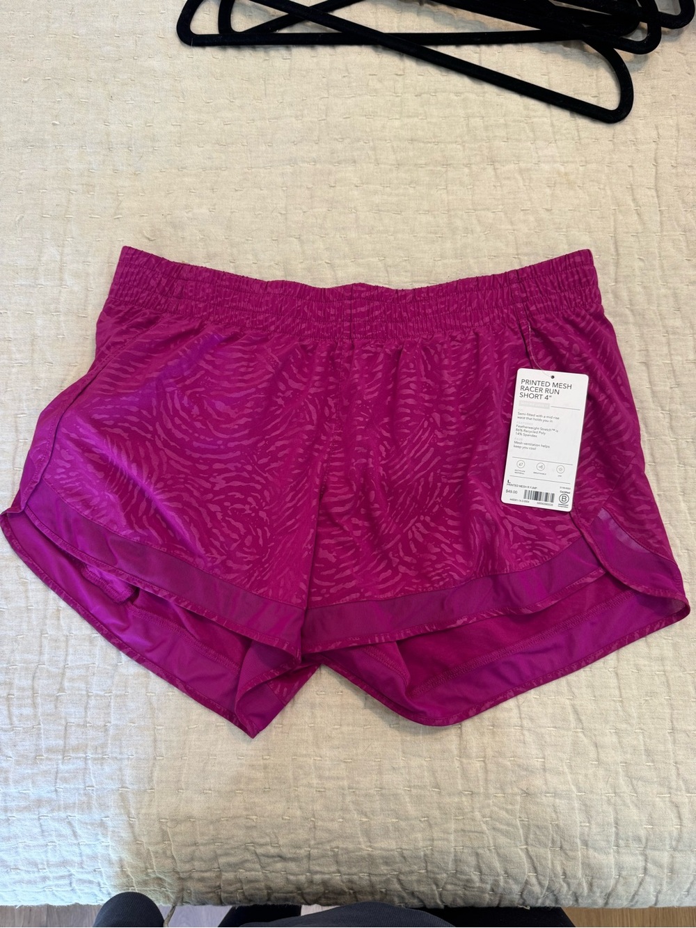 Athleta Printed Mesh Athletic Shorts in Magenta